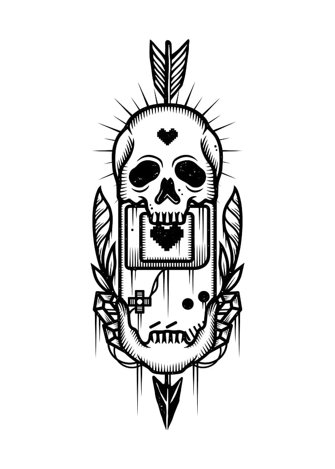 Game Over Tattoo Design