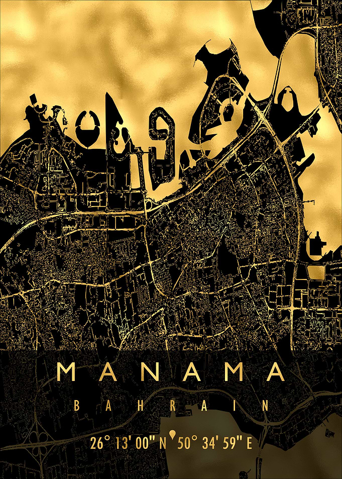 MANAMA MAP BAHRAIN