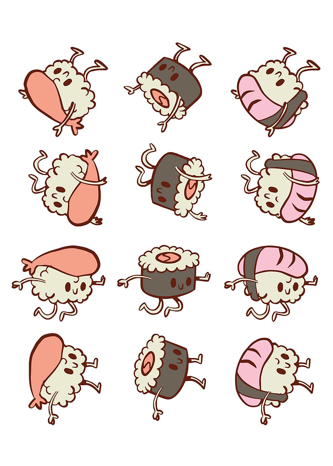 Sushi rolls Japan