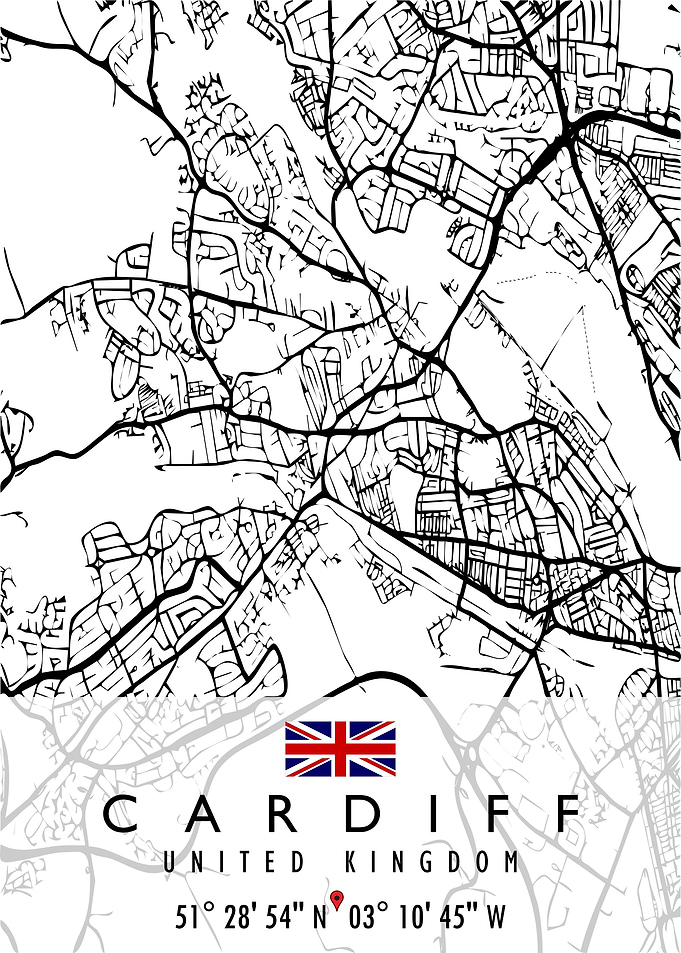 CARDIFF MAP UNITED KINGDOM