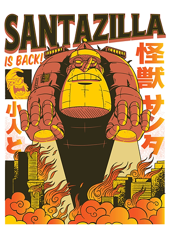 Santazilla attack monster