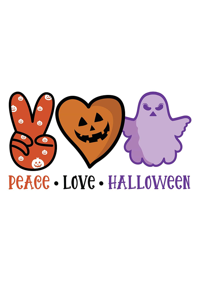 Peace Love Halloween Ghost