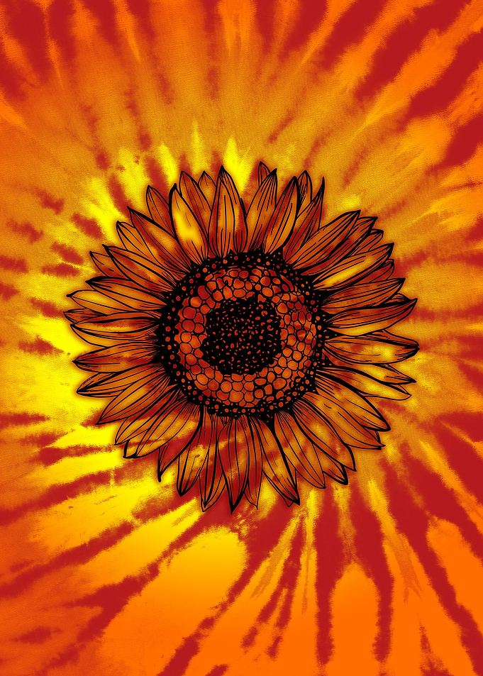 Tie Dye Sunflower