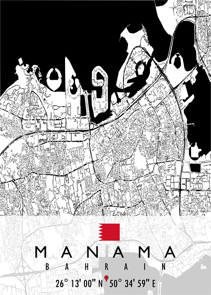 MANAMA MAP BAHRAIN