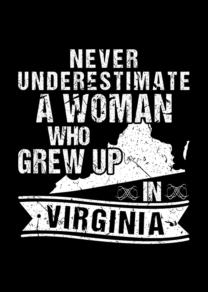 Vintage Virginia Map Woman
