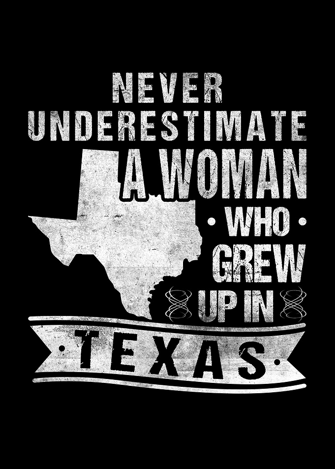 Vintage Texas Map Woman