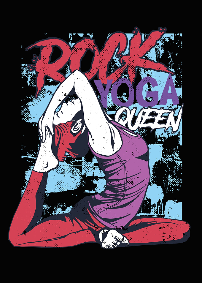 Rock yoga vaporwave