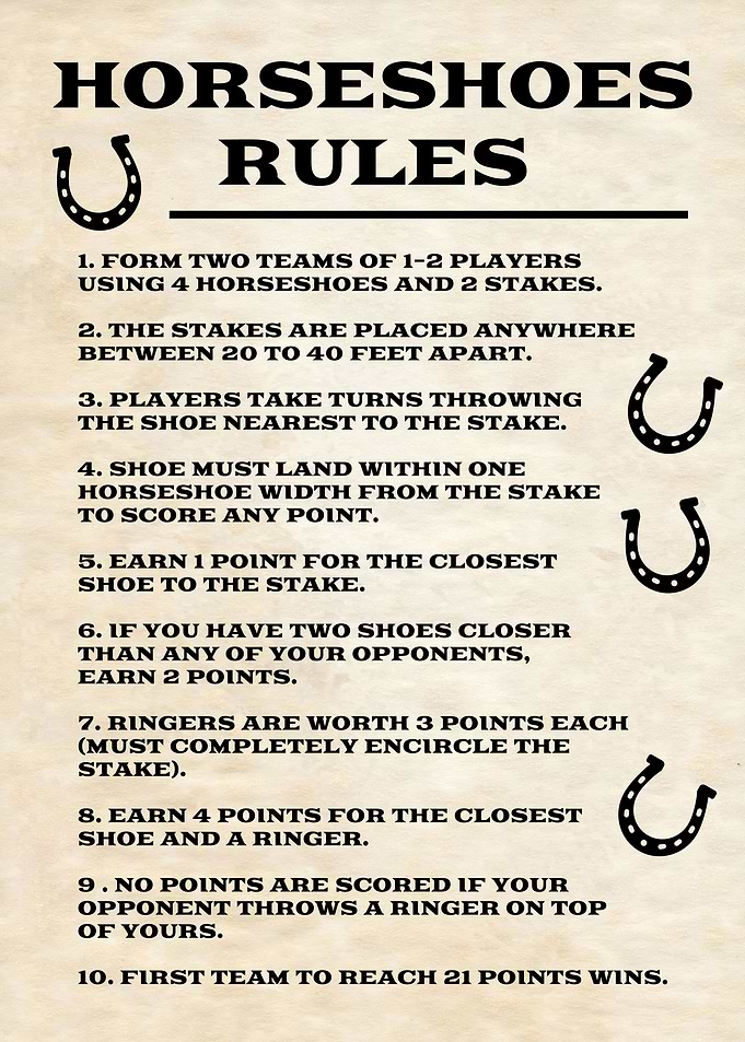 HORSESHOES RULES VINTAGE