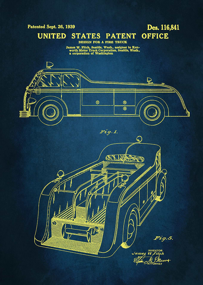 24 Fire Truck Patent 1939