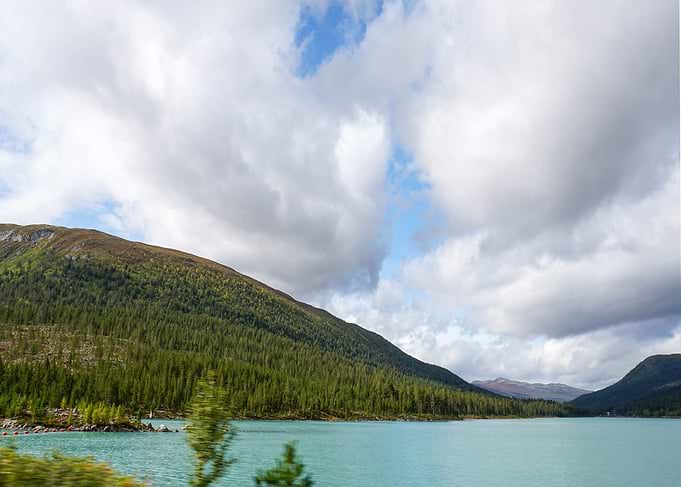 Blue Norwegian lake