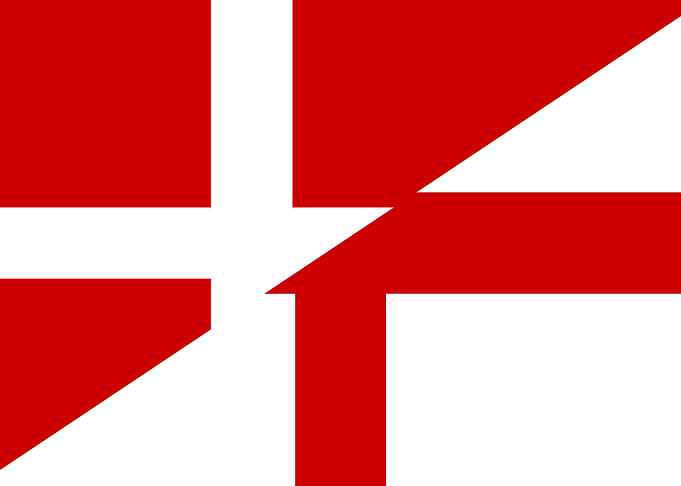 DENMARK ENGLAND Split Flag