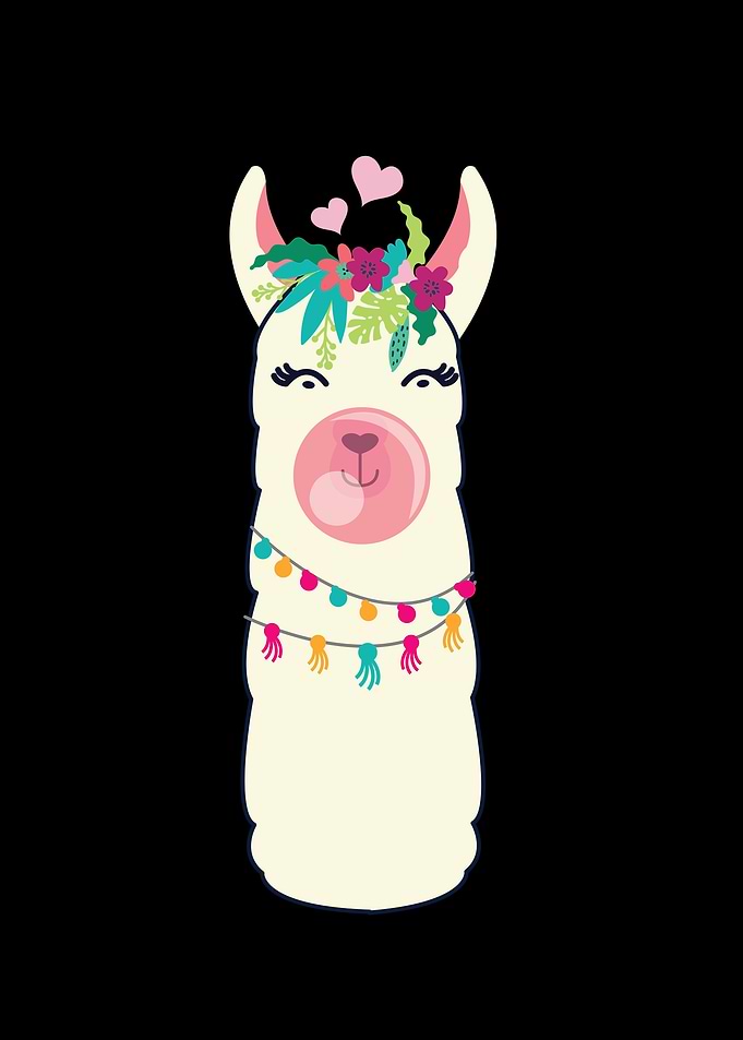 Alpaca blows chewing gum
