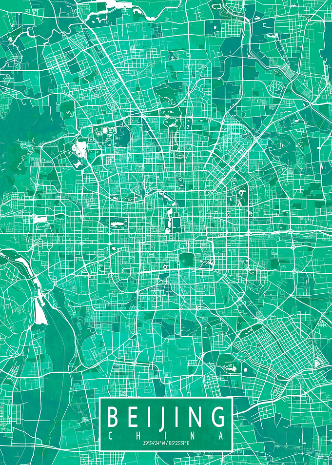 Beijing Map Watercolor