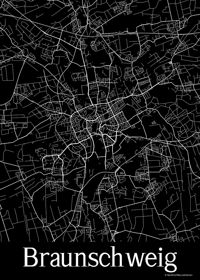 Braunschweig Black Map