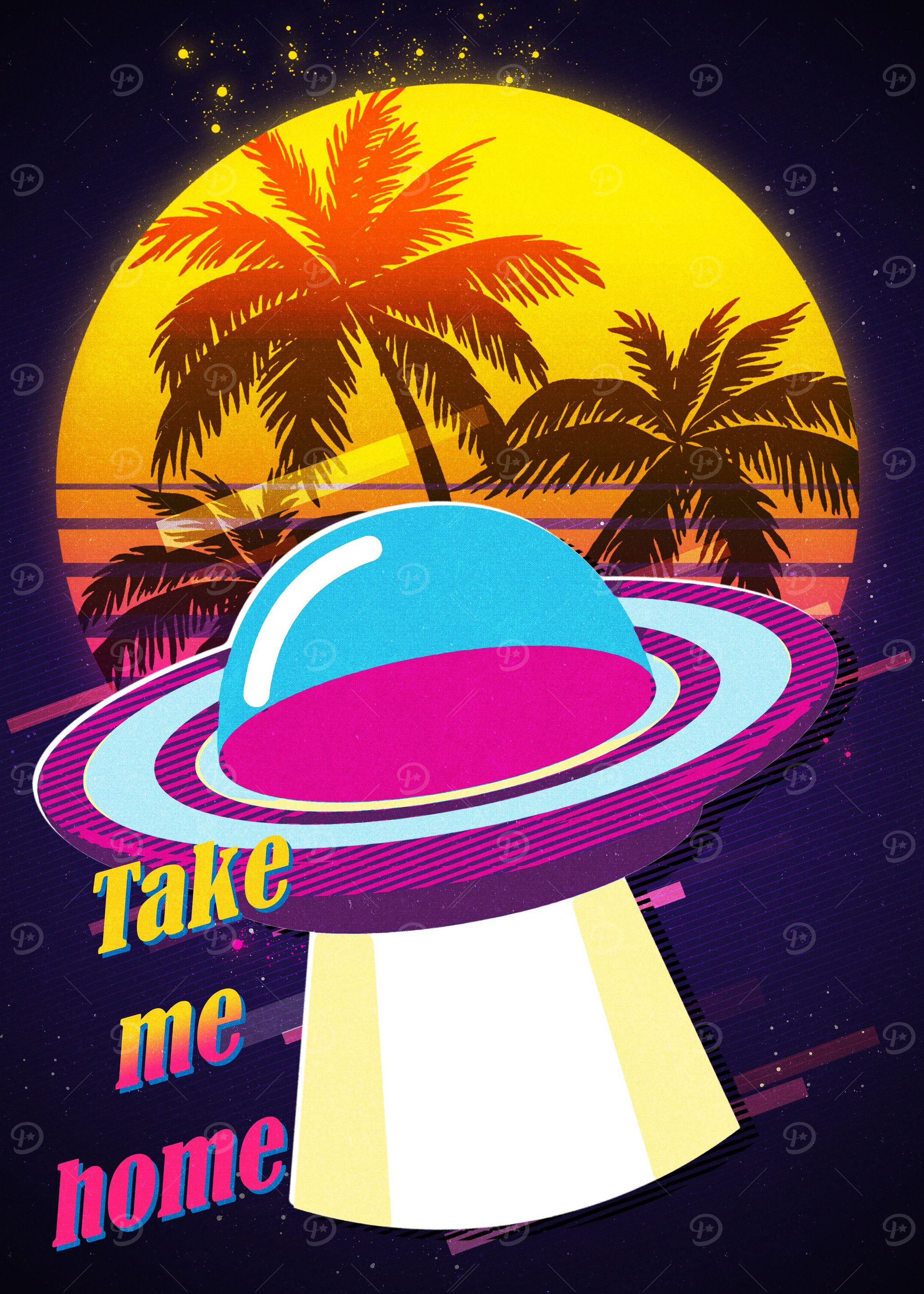 80s Retro UFO Take Me Home