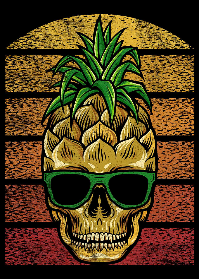Goth Pineapple Skull Fruit