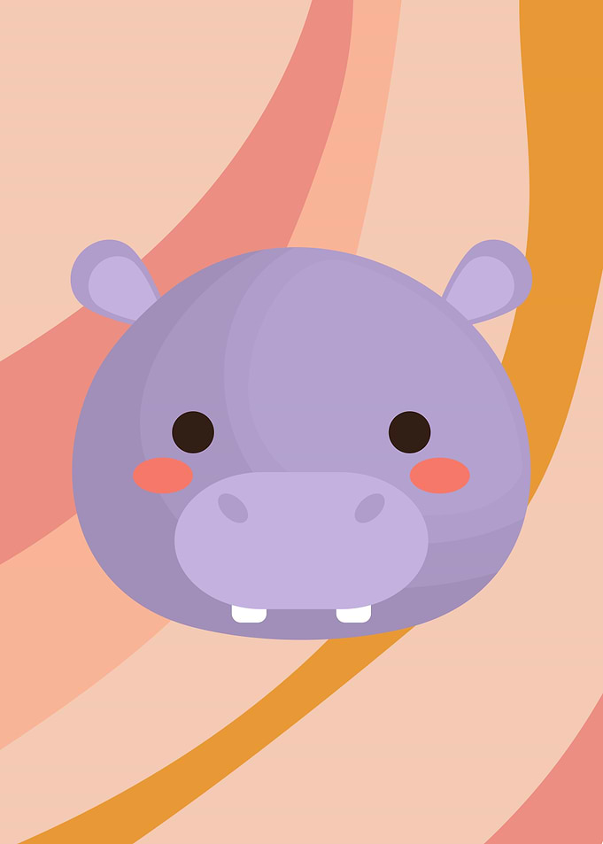 Cute Hippo Illustration