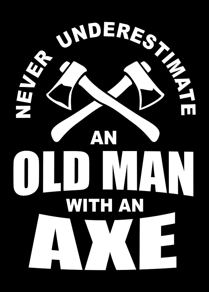 Axe Throwing Old Man