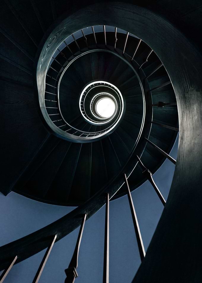 Modern blue staircase