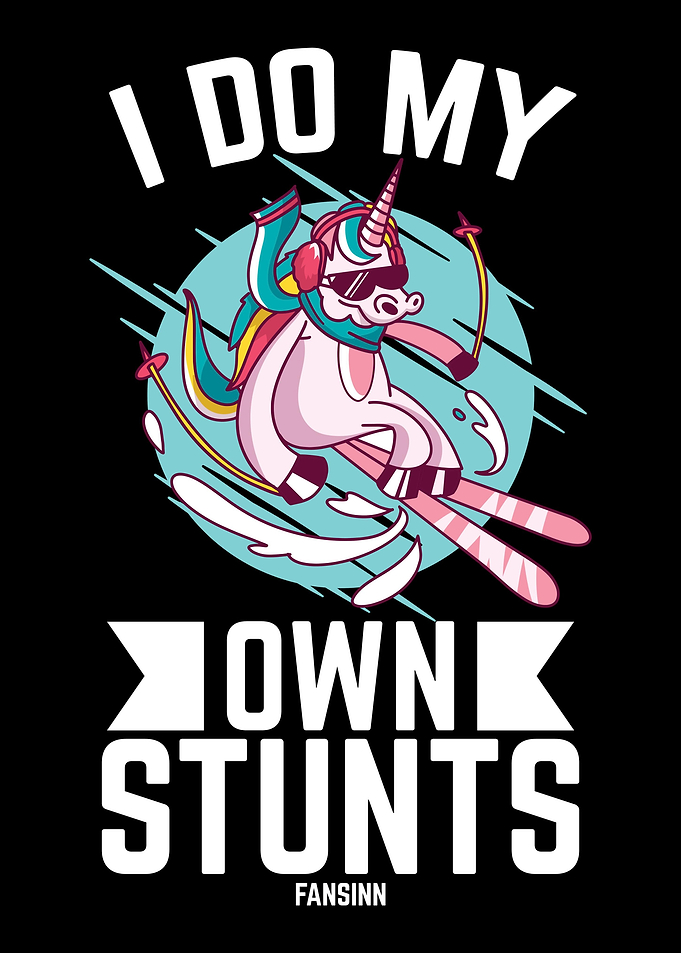 Unicorn in ski holiday uni