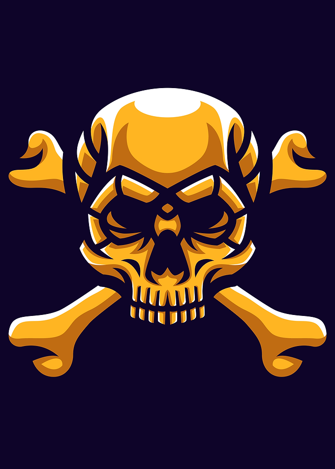 Golden Skull Illustration