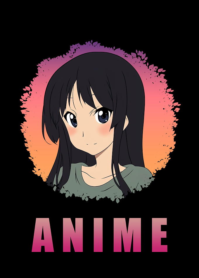 Anime Girl Art in Black
