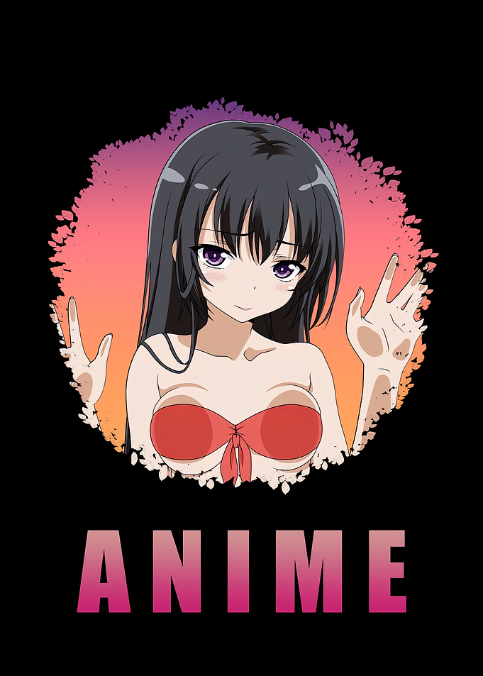 Anime Girl Art in Black