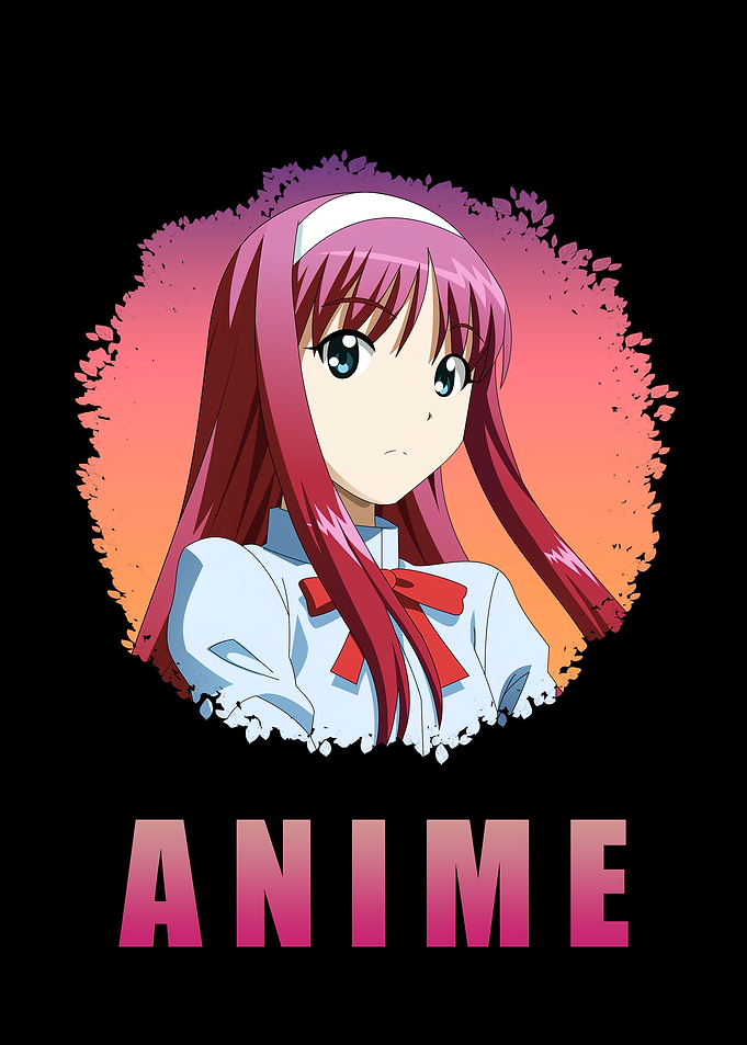 Anime Girl Art in Black