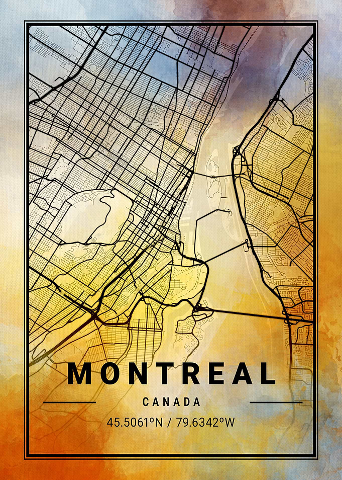 Montreal City Map Canada