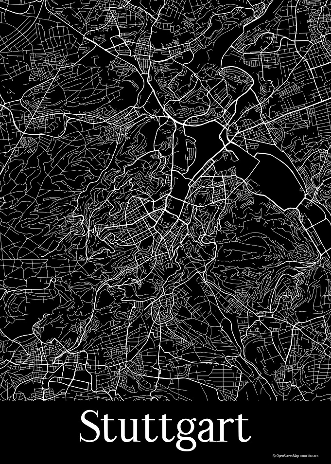 Stuttgart Black Map