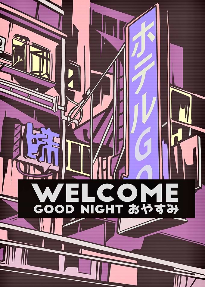Vaporwave Shibuya street
