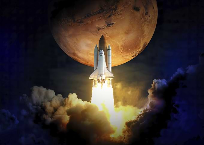 Space shuttle liftoff