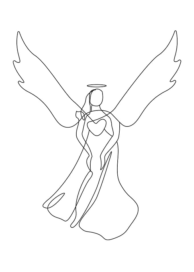 Angel One Line Art