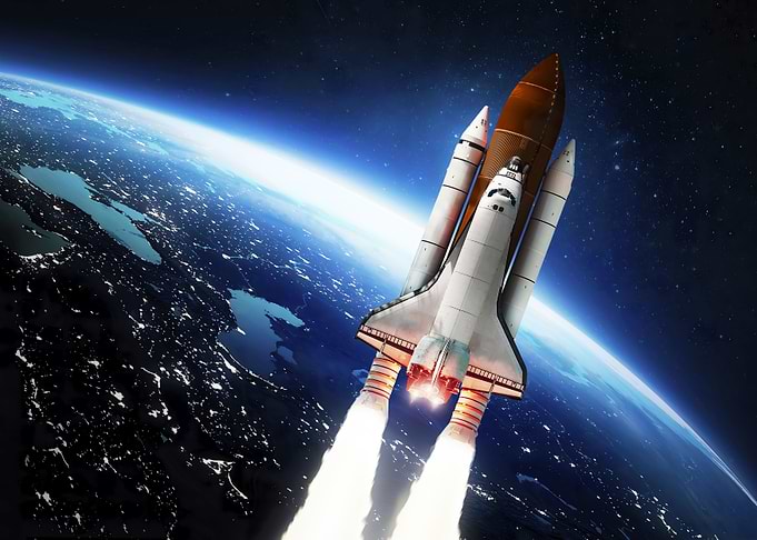 Space shuttle liftoff