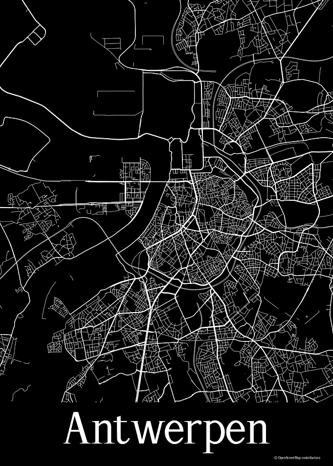 Antwerpen Black Map