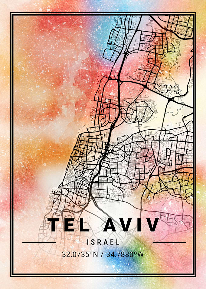 Tel Aviv Map Israel