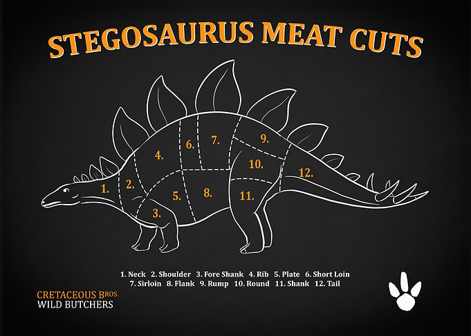 Stegosaurus Meat Cuts