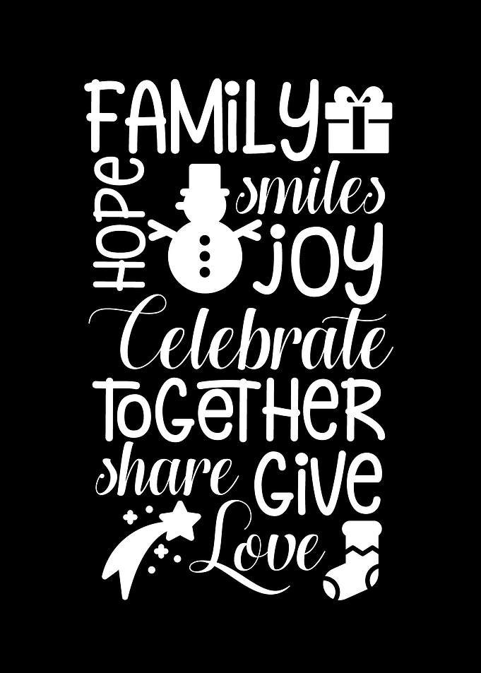 Winter Snow Ski Family