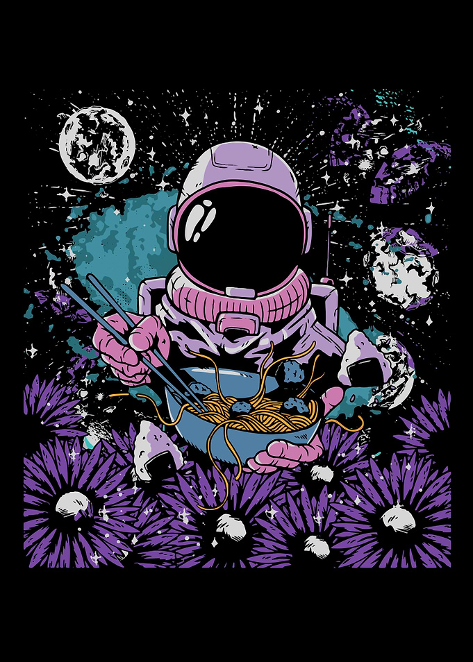 Vaporwave astronaut ramen