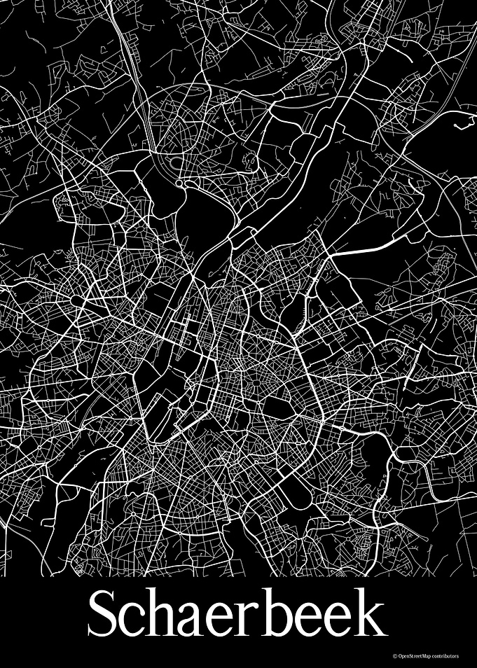 Shaerbeek Black Map