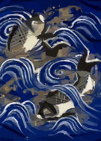 Japanese Abstract Fish