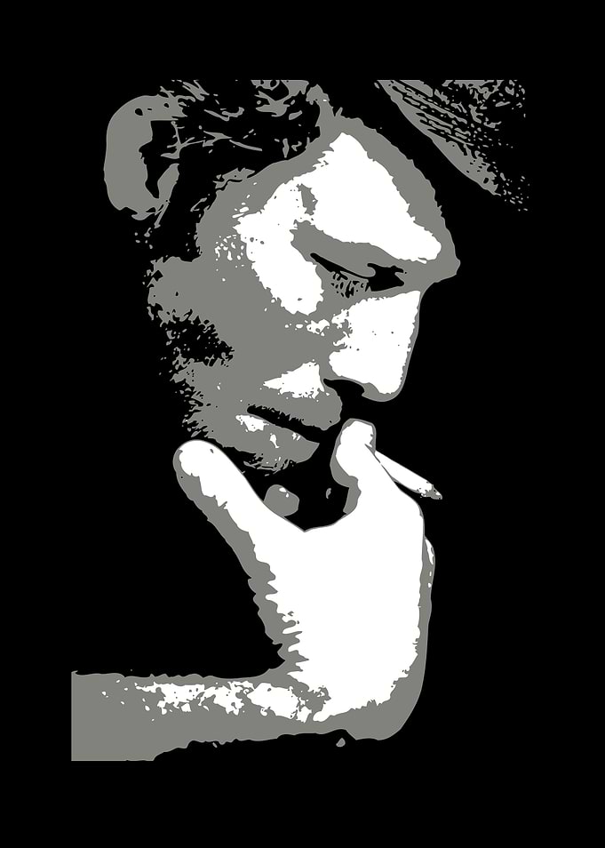 Tom Waits in Black White