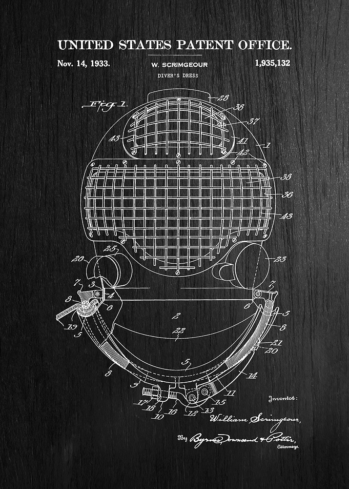43 Divers Helmet Patent