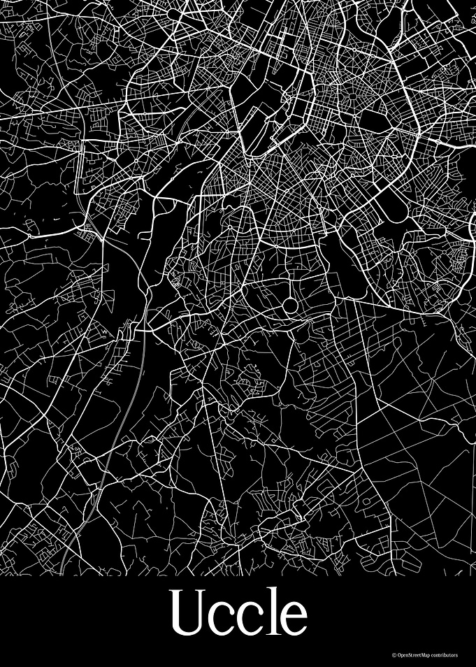 Uccle Belgium Black Map