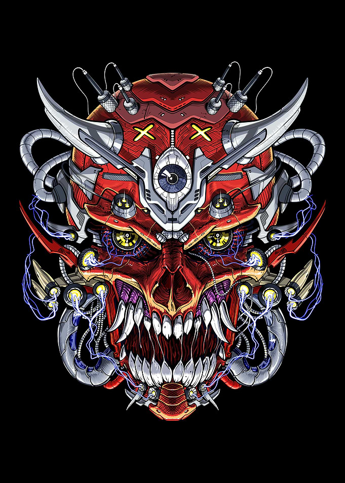 Japanese Demon Skull Mask