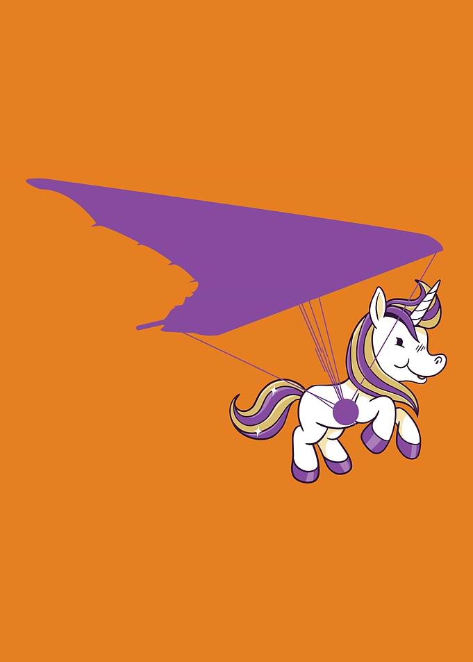 Hang gliding unicorn