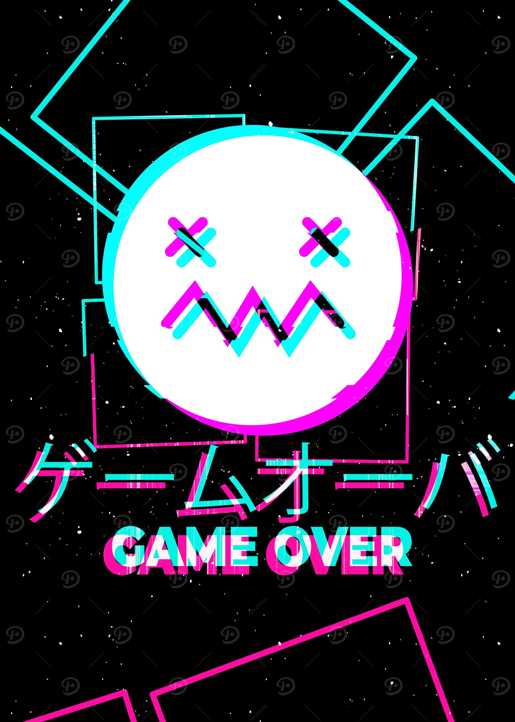 Japanese Glitch Game Over