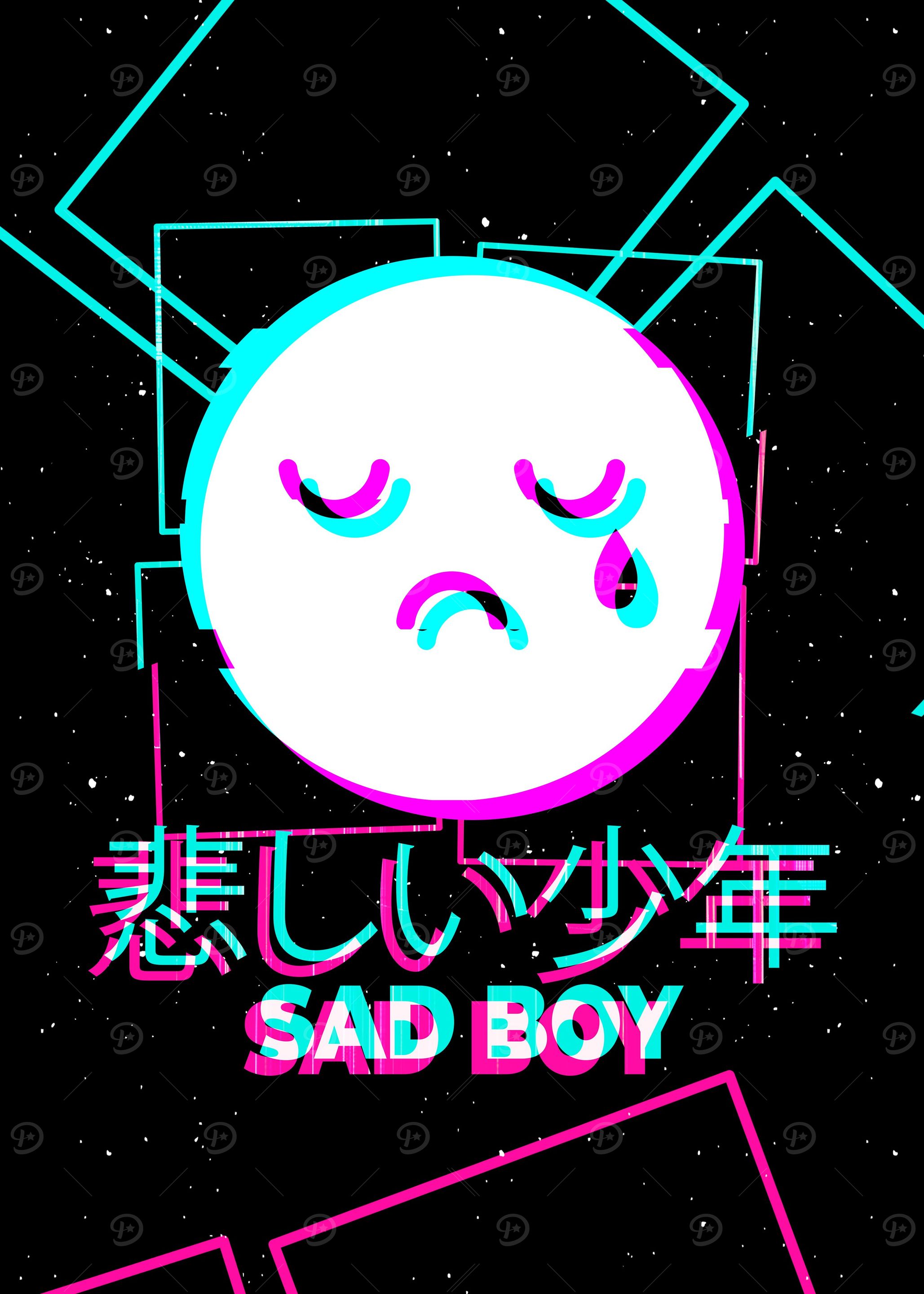 Japanese Glitch Sad Boy