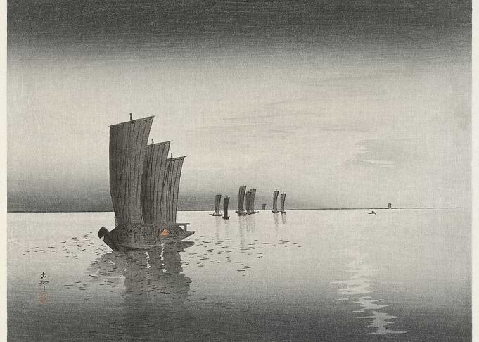 Boats at sunset