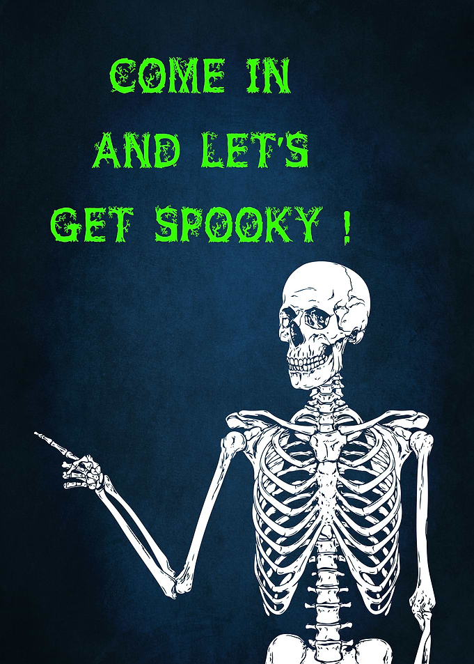 541 Halloween Text skelet